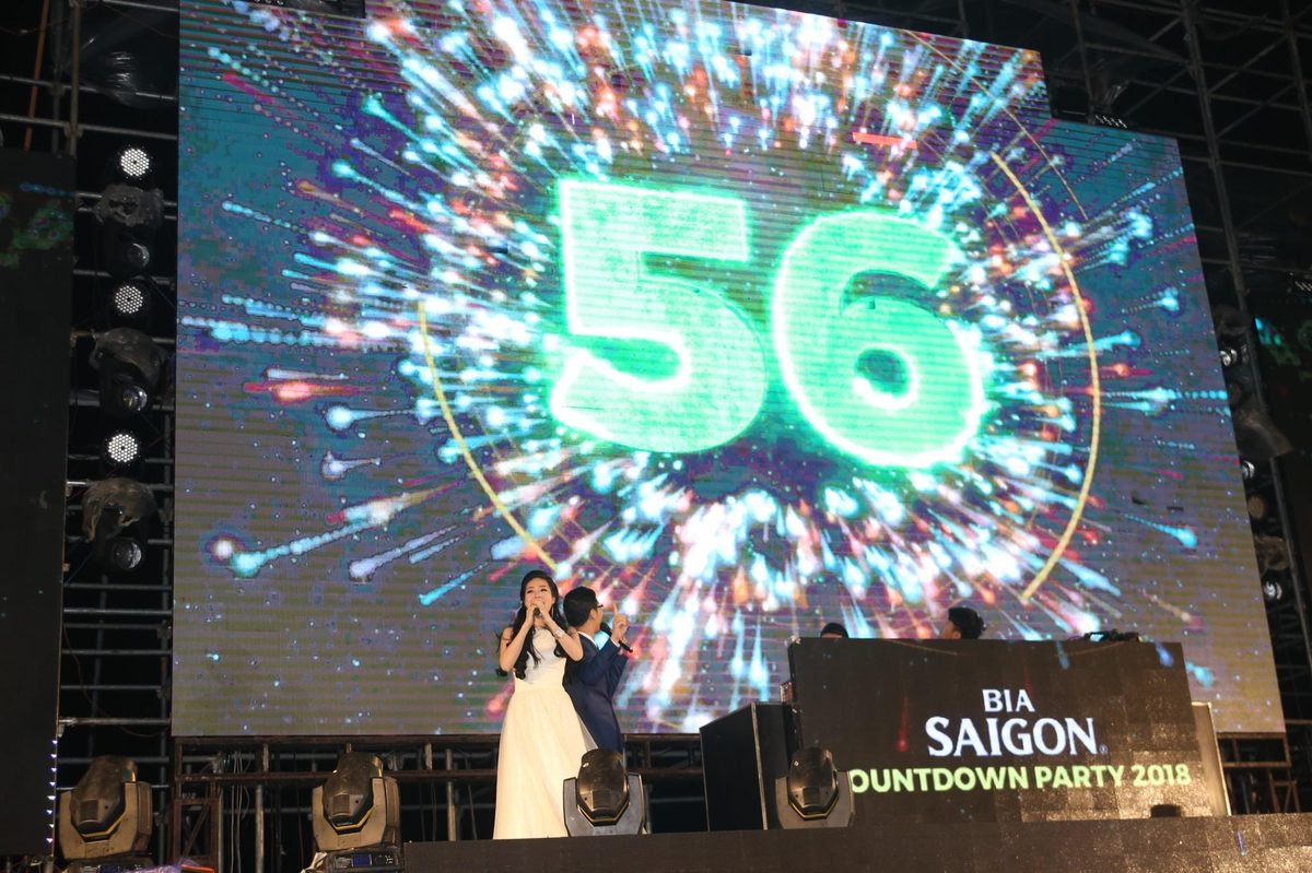 Irene Ho MC at Da Nang New Year countdown festival